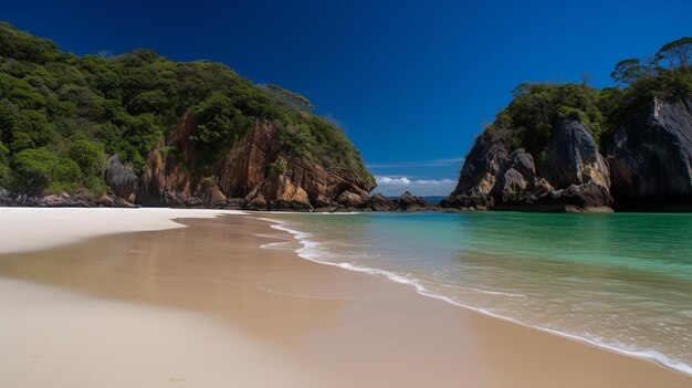 La spiaggia al promontorio della baia delle isole