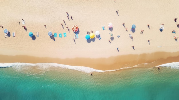 La spiaggia è piena di visitatori Immagine generata dall'intelligenza artificiale