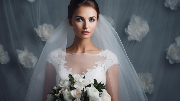 la sposa con il velo di persona