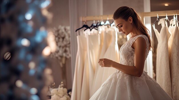 La sposa sceglie un vestito da sposa tenendo conto del suo budget