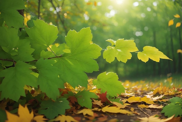 La stagione autunnale frondeggia la scena della pianta ai generativa