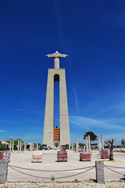 La statua di Gesù Cristo a Lisbona Portogallo