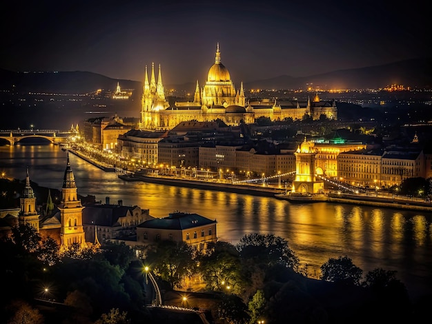 La storica Budapest di notte