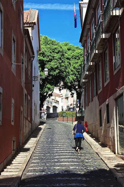 La strada nella città di Lisbona Portogallo