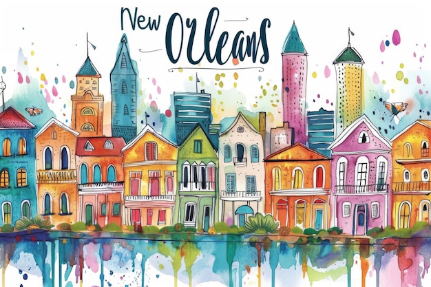 La stravagante illustrazione a pastello di New Orleans