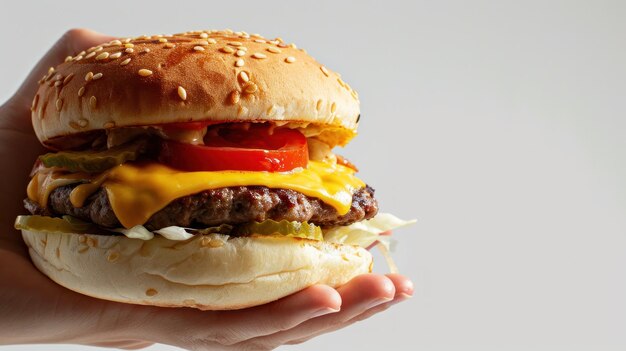 La succosa sinfonia di una delizia gourmet un capolavoro di hamburger artigianale con deliziosi