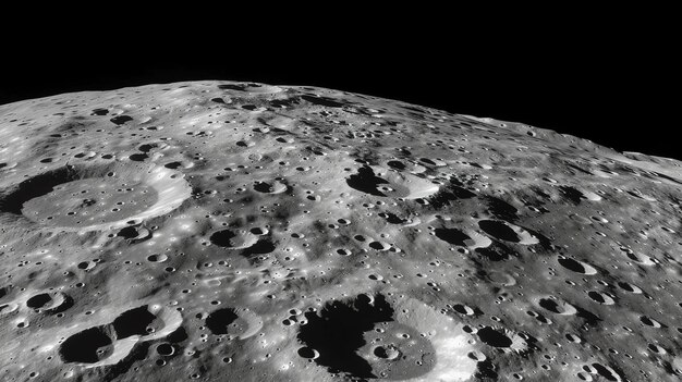 La superficie della luna è un vasto e desolato paesaggio coperto di crateri montagne e valli