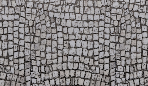 La superficie della pavimentazione in pietra vista dall'alto