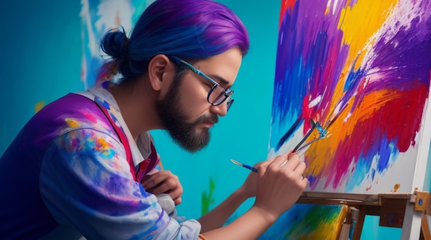 La tavolozza di un artista in azione