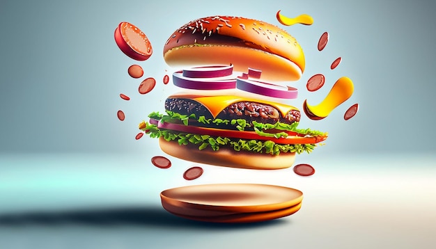 La tela vivace accompagna la scelta meno salutare degli hamburger costruiti da AI