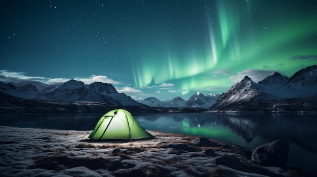 La tenda del camper incantata dalla bellezza delle luci del sud