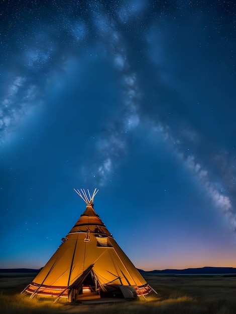 La tenda del teepee è circondata.