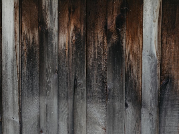 La texture di sfondo del muro è fatta di vecchie tavole di legno grigie Primo piano