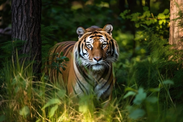 La tigre estiva in un ritratto