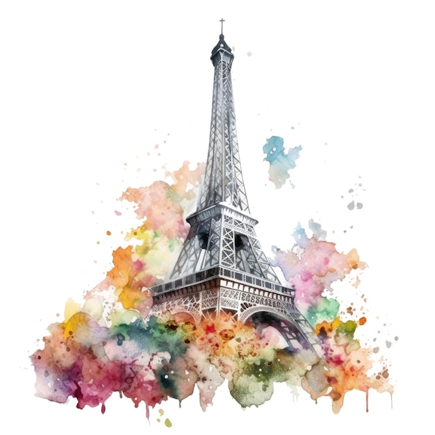 La torre Eiffel è un dipinto ad acquerello di eiffel.