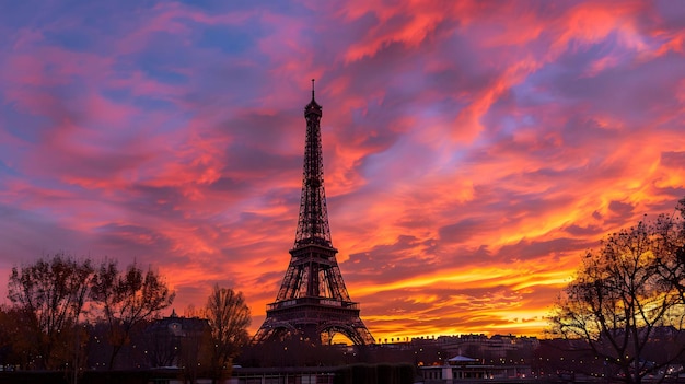 La Torre Eiffel è una torre a reticolo in ferro battuto sul Campo di Marte a Parigi