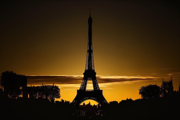 La Torre Eiffel in silhouette