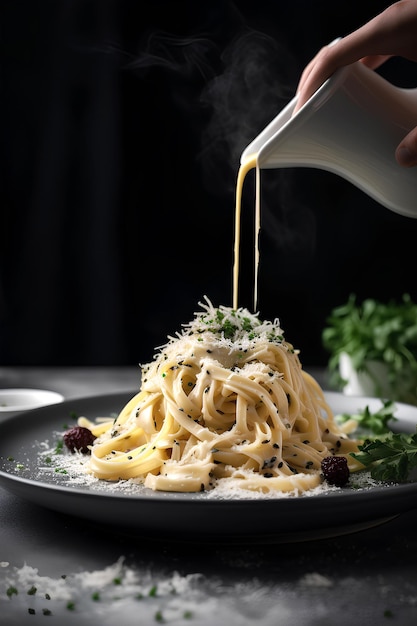 La tradizionale pasta Cacio e Pepe servita su un piatto