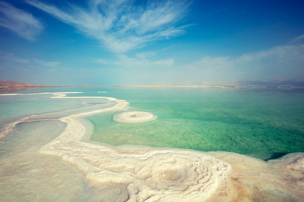 La trama del Mar Morto. Mare salato. Israele