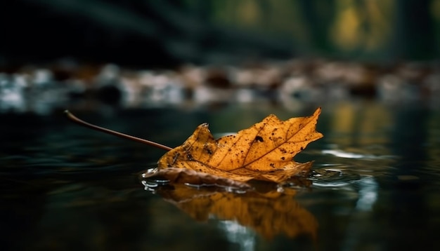 La tranquilla foresta autunnale riflette il fogliame vibrante in uno stagno d'acqua serena generato dall'intelligenza artificiale