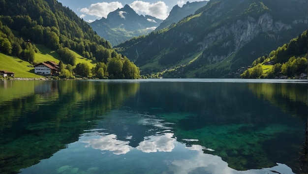 La tranquillità sul lago i riflessi sereni nelle acque svizzere
