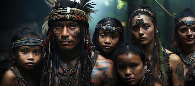 La tribù Yanomami nella foresta pluviale amazzonica generata con l'AI