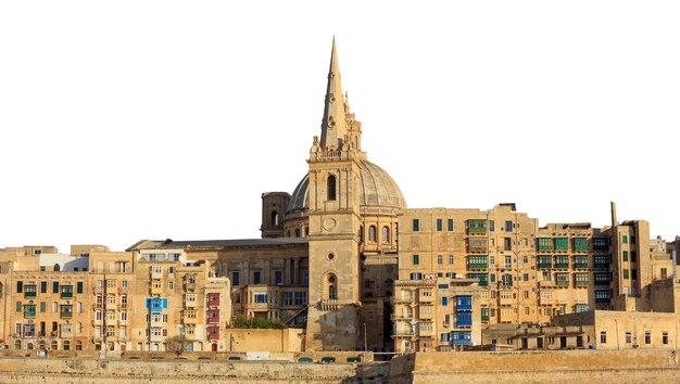 La Valletta Malta Skyline isolato su sfondo bianco trasparente