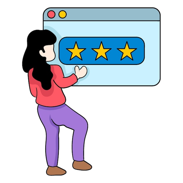 La valutazione del business dei social media è una ragazza che dà esperienza