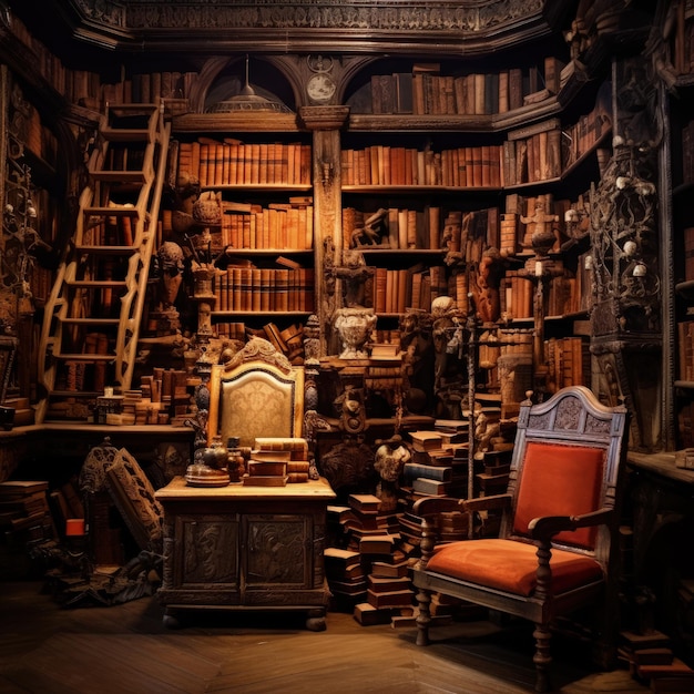 La vecchia sala del sapere della biblioteca