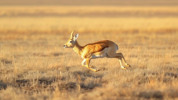 La veloce corsa di un saiga attraverso le pianure