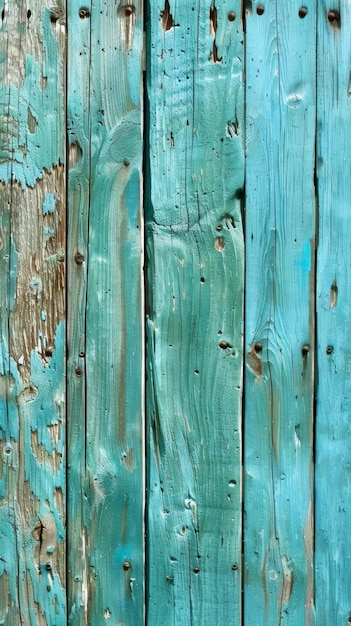 La vernice turchese si stacca dalle tavole di legno deteriorate creando un arazzo del tempo con il suo aspetto tessuto e usurato La ricca storia del bosco è palpabile attraverso la sua facciata vibrante ma rustica