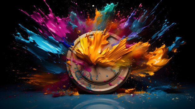 La vibrante tavolozza dell'artista spruzzata da uno spettro di colori