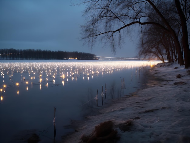 La vigilia di Natale del lago ghiacciato