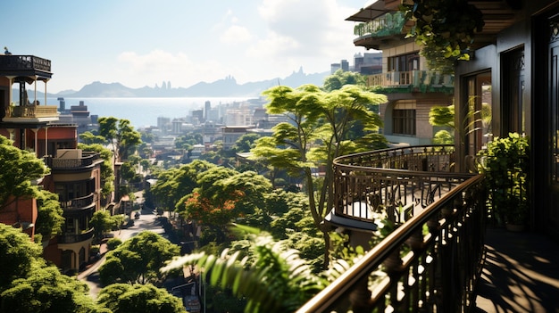 La vista dal balcone dell'appartamento