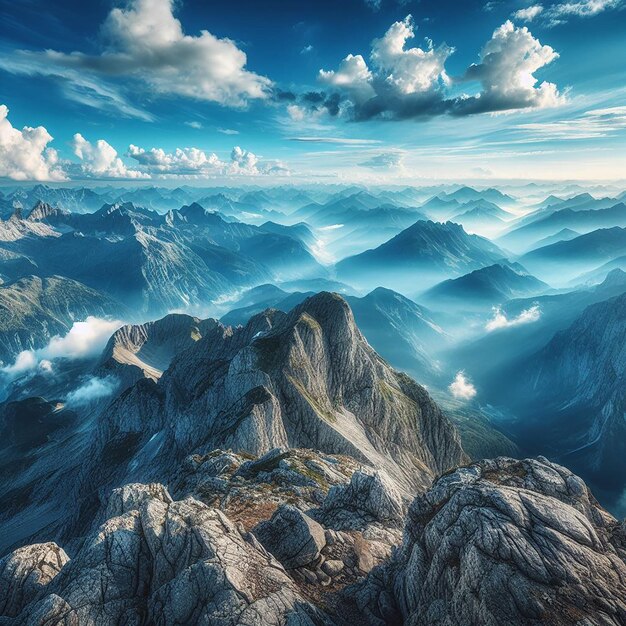 La vista dalla cima della montagna