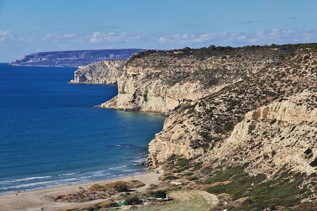 La vista del Mediterraneo a Kourion Cipro