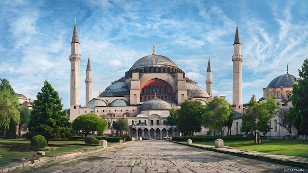 La vista del paesaggio di Hagia Sophia a Istanbul, in Turchia