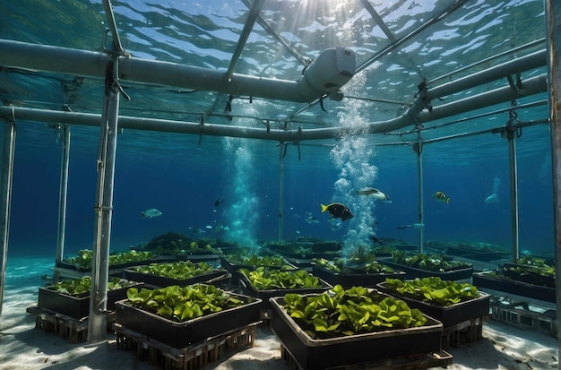 La vista dell'acquario sottomarino