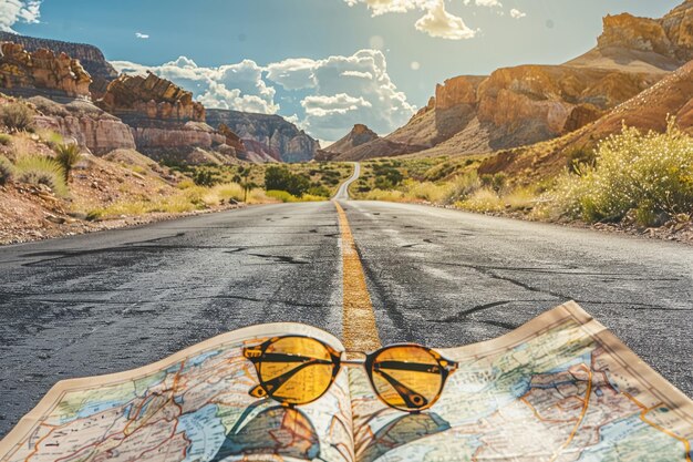 La vista dell'avventura del viaggio su strada