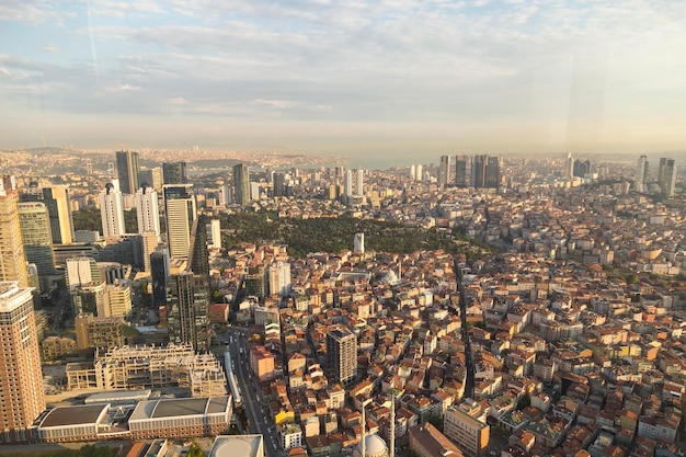 La vista di Istanbul dall'alto ci mostra un'incredibile scena del tramonto