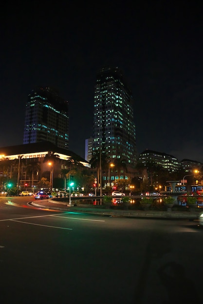 La vista di Jakarta di notte, Indonesia