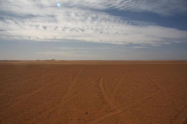 La vista panoramica del deserto contro il cielo