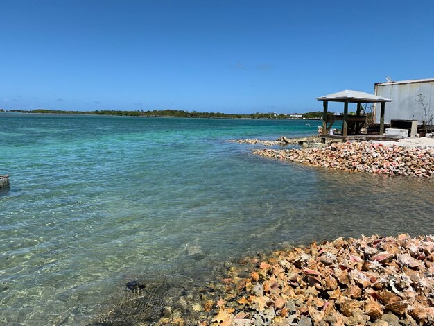 La vista panoramica del mare contro un cielo blu limpido