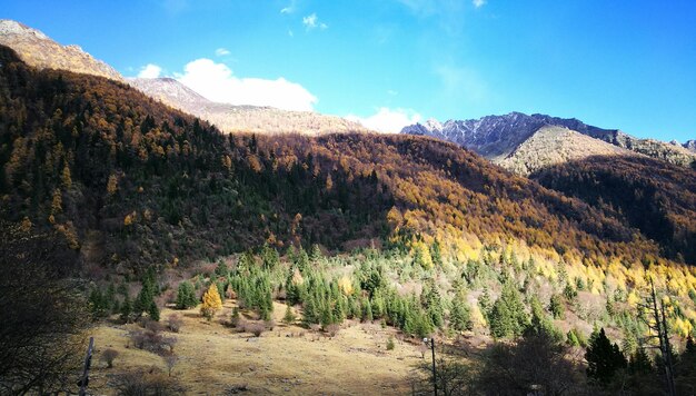 La vista panoramica delle montagne contro il cielo