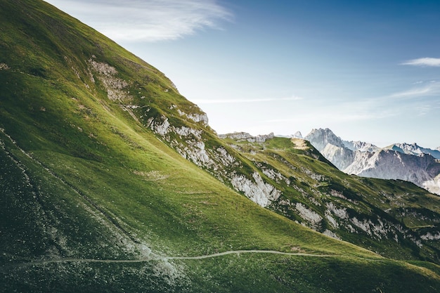 La vista panoramica delle montagne contro il cielo