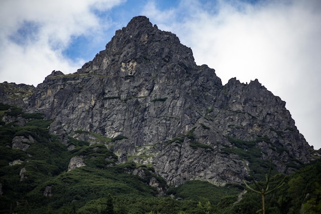 La vista panoramica delle montagne rocciose