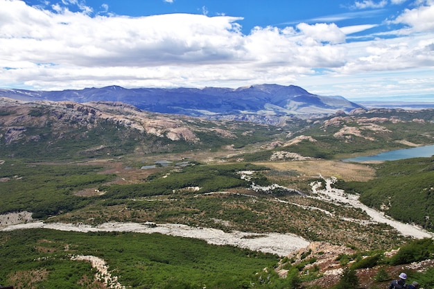 La vista panoramica vicino Fitz Roy, El Chalten, Patagonia, Argentina