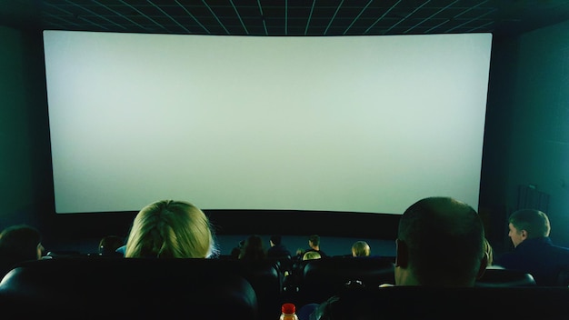 La vista posteriore del pubblico al cinema