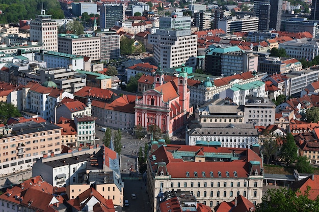 La vista sul centro di Lubiana, in Slovenia