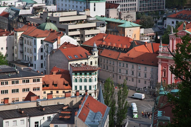 La vista sul centro di Lubiana, in Slovenia